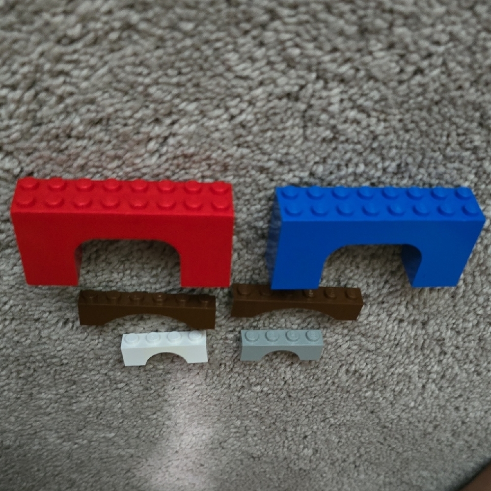 LEGO Building Block Bridge Set - Red, Blue, Brown, Gray - Picture 2 of 5